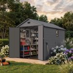 Patiowell 6x10 ft Plastic Shed with Vent, Window & Sloped Roof, Dark Gray - Image 2