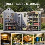 Patiowell 6x10 ft Plastic Shed with Vent, Window & Sloped Roof, Gray - Image 7