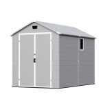 Patiowell 6x10 ft Plastic Shed with Vent, Window & Sloped Roof, Gray