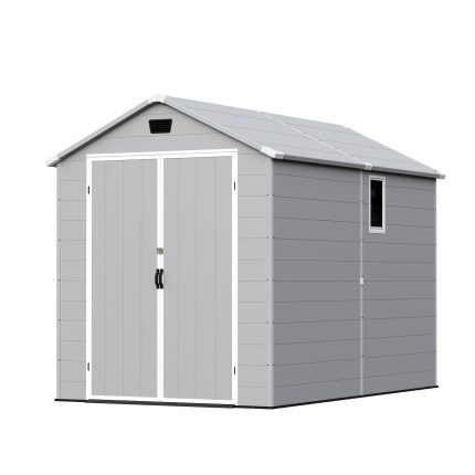 Patiowell 6x10 ft Plastic Shed with Vent, Window & Sloped Roof, Gray