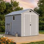Patiowell 6x10 ft Plastic Shed with Vent, Window & Sloped Roof, Gray - Image 8