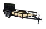 Utility Trailer 6.4' x 14' Spring Assist A-Frame Tall Gate Double Axle 7K GVWR