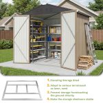 Patiowell 6x4 Metal Shed with Floor Frame, Brown - Image 5