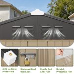 Patiowell 6x4 Metal Shed with Floor Frame, Brown - Image 4