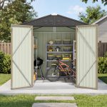 Patiowell 6x4 Metal Shed with Floor Frame, Brown - Image 2