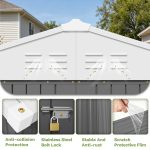 Patiowell 6x4 Metal Shed with Floor Frame, Gray - Image 5