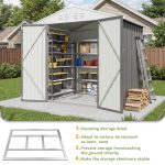 Patiowell 6x4 Metal Shed with Floor Frame, Gray - Image 4