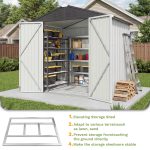 Patiowell 6x4 Metal Shed with Floor Frame, White - Image 4