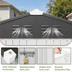 Patiowell 6x4 Metal Shed with Floor Frame, White - Image 5