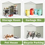 Patiowell 6x4 Metal Shed with Floor Frame, White - Image 6