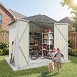 Patiowell 6x4 Metal Shed with Floor Frame, White - Image 7