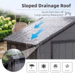 Patiowell 6x4 Plastic Shed with Window, Vent & Sloped Roof, Dark Gray - Image 6