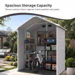 Patiowell 6x4 Plastic Shed with Window, Vent & Sloped Roof, Gray - Image 4