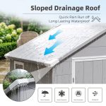 Patiowell 6x4 Plastic Shed with Window, Vent & Sloped Roof, Gray - Image 6