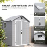 Patiowell 6x4 Plastic Shed with Window, Vent & Sloped Roof, Gray - Image 7