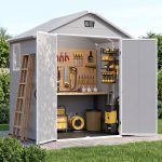 Patiowell 6x4 Plastic Shed with Window, Vent & Sloped Roof, Gray - Image 2