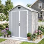 Patiowell 6x4 Plastic Shed with Window, Vent & Sloped Roof, Gray - Image 8