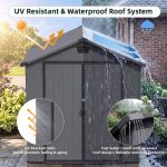 Patiowell 6x6 ft Plastic Shed with Vent, Window & Sloped Roof, Dark Gray - Image 6