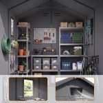 Patiowell 6x6 ft Plastic Shed with Vent, Window & Sloped Roof, Dark Gray - Image 7