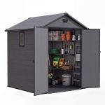 Patiowell 6x6 ft Plastic Shed with Vent, Window & Sloped Roof, Dark Gray - Image 9