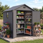 Patiowell 6x6 ft Plastic Shed with Vent, Window & Sloped Roof, Dark Gray - Image 2