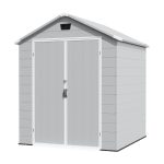 Patiowell 6x6 ft Plastic Shed with Vent, Window & Sloped Roof, Gray