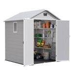 Patiowell 6x6 ft Plastic Shed with Vent, Window & Sloped Roof, Gray - Image 9