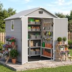 Patiowell 6x6 ft Plastic Shed with Vent, Window & Sloped Roof, Gray - Image 2