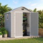 Patiowell 6x6 ft Plastic Shed with Vent, Window & Sloped Roof, Gray - Image 8
