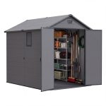 Patiowell 6x8 ft Plastic Shed with Vent, Window & Sloped Roof, Dark Gray - Image 9