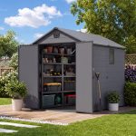 Patiowell 6x8 ft Plastic Shed with Vent, Window & Sloped Roof, Dark Gray - Image 2
