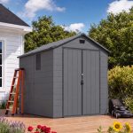 Patiowell 6x8 ft Plastic Shed with Vent, Window & Sloped Roof, Dark Gray - Image 8