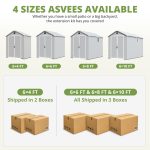 Patiowell 6x8 ft Plastic Shed with Vent, Window & Sloped Roof, Light Gray - Image 7