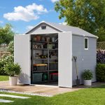 Patiowell 6x8 ft Plastic Shed with Vent, Window & Sloped Roof, Light Gray - Image 2