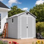 Patiowell 6x8 ft Plastic Shed with Vent, Window & Sloped Roof, Light Gray - Image 8