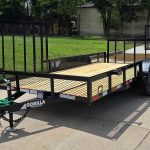 7x16 Dovetail Utility Trailer with 1FT Mesh Side Gate (2) 3500lb Axle 7k GVWR