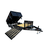 7x16 IBeam Hybrid Hydraulic Dump Trailer with 3ft Sides (2) 6K Axles 12K GVWR