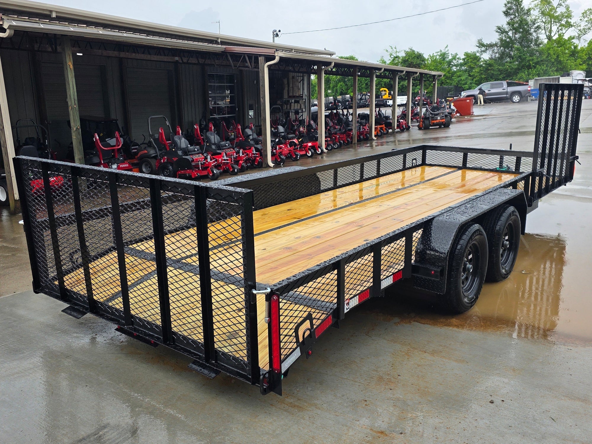 7x20 Dovetail Utility Trailer with 1ft Mesh Side Gate (2) 3,500lb Axles 7K GVWR - Image 5