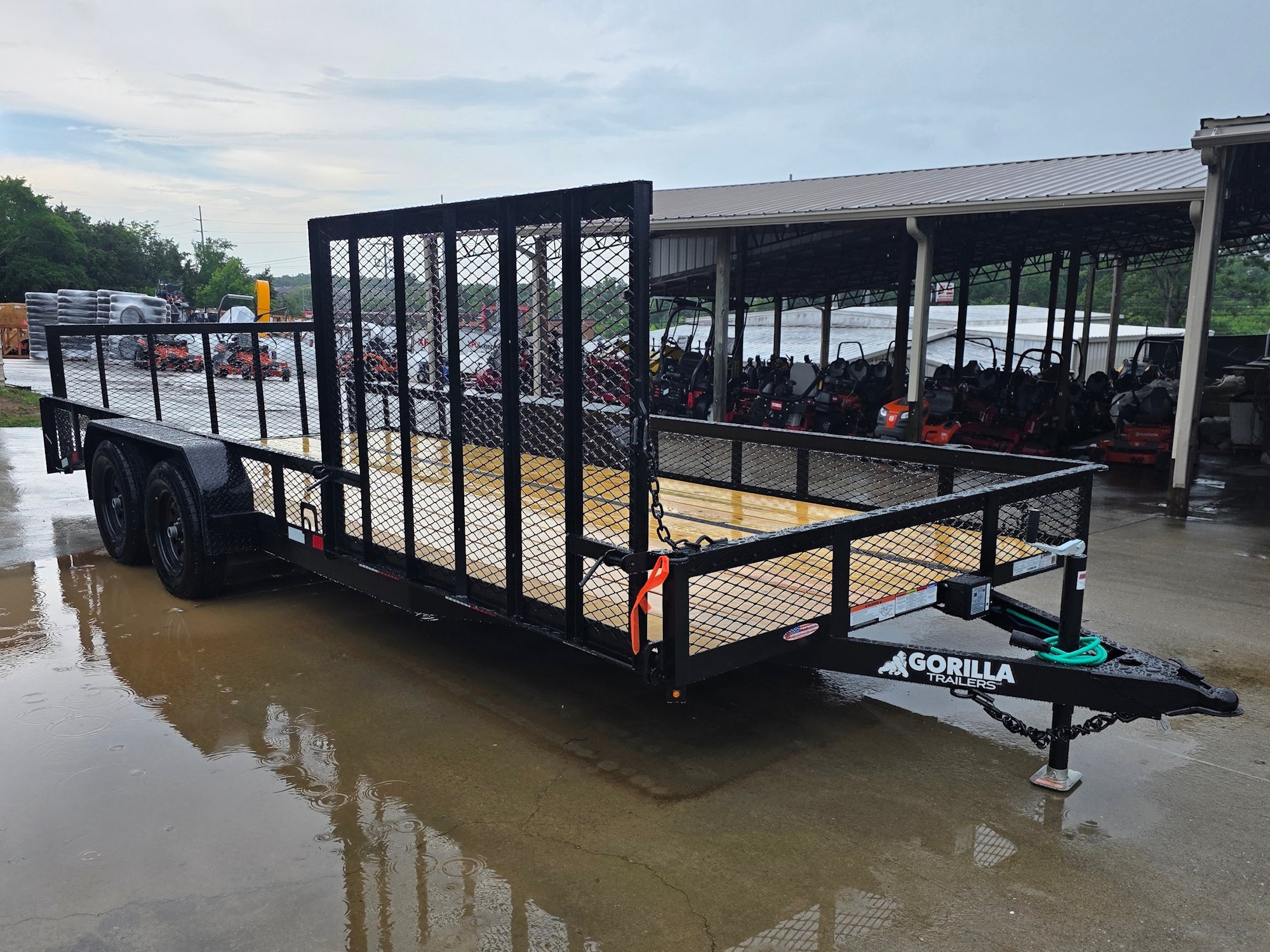 7x20 Dovetail Utility Trailer with 1ft Mesh Side Gate (2) 3,500lb Axles 7K GVWR - Image 7