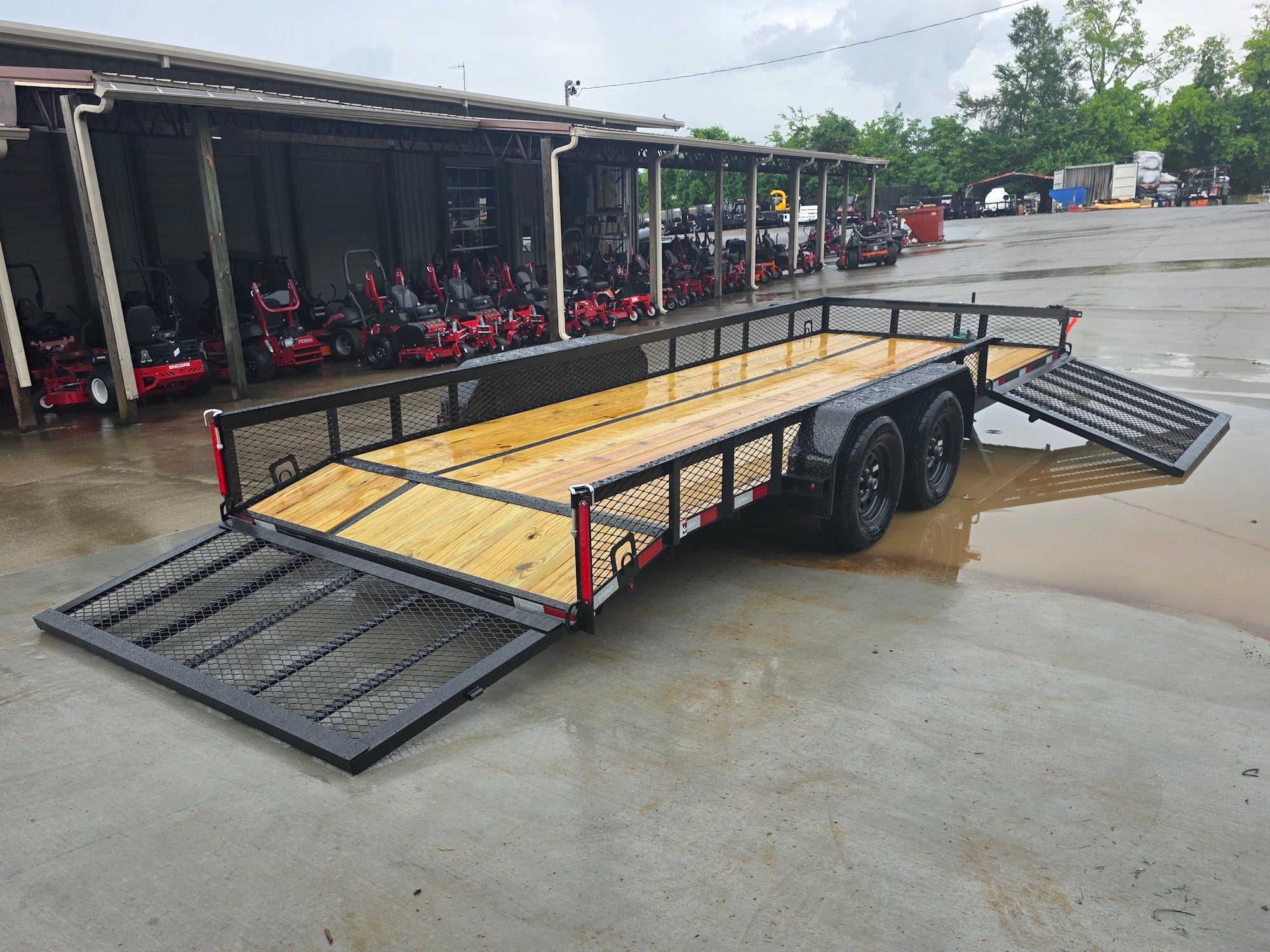 7x20 Dovetail Utility Trailer with 1ft Mesh Side Gate (2) 3,500lb Axles 7K GVWR - Image 13