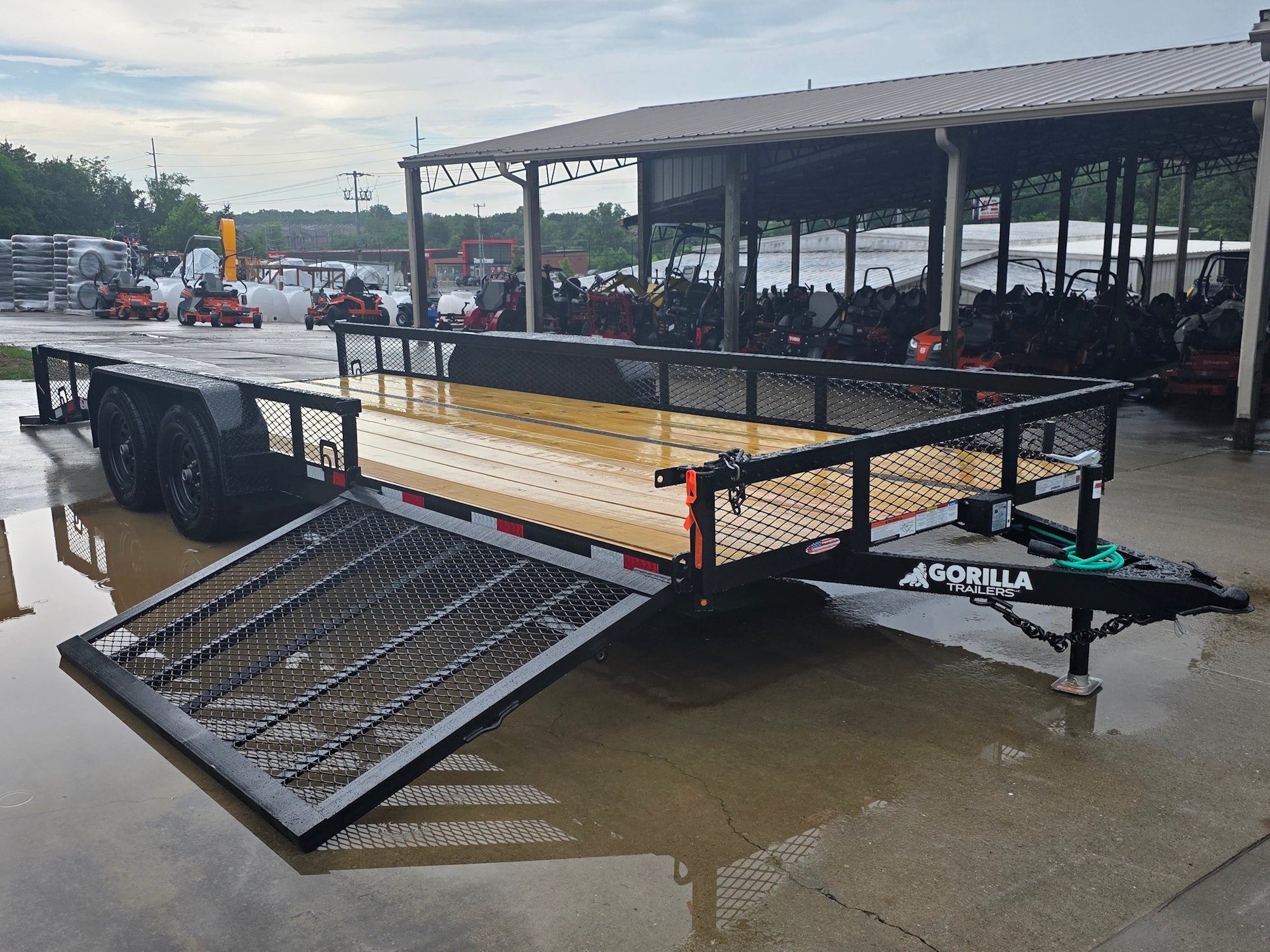 7x20 Dovetail Utility Trailer with 1ft Mesh Side Gate (2) 3,500lb Axles 7K GVWR - Image 15