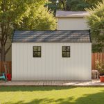 Kick-it 8x12 Plastic Storage Shed with Floor, Gray & Beige - Image 12