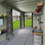 Patiowell 8x4ft Metal Shed with 3 Lockable Doors, Black - Image 8
