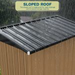 Patiowell 8x4ft Metal Shed with 3 Lockable Doors, Brown - Image 5