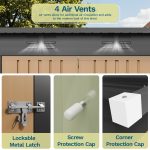 Patiowell 8x4ft Metal Shed with 3 Lockable Doors, Brown - Image 6