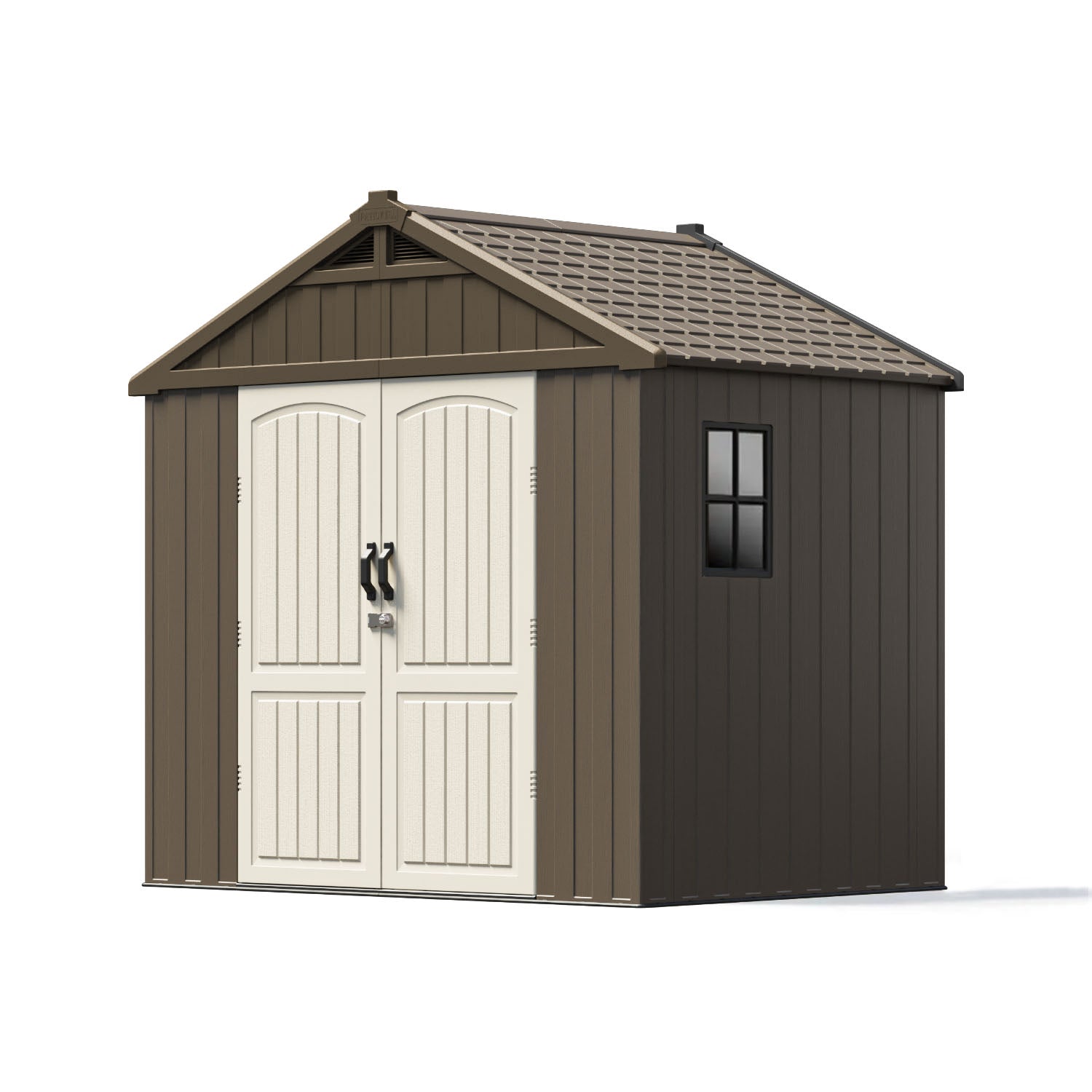 8x6_kick-it_plastic_shed_with_floow_brown_main Kick-it 8x6 Plastic Storage Shed with Floor, Brown