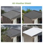 Patiowell 8x6 Metal Shed with Floor Frame, Brown - Image 5