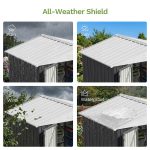 Patiowell 8x6 Metal Shed with Floor Frame, Gray - Image 5