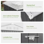 Patiowell 8x6 Metal Shed with Floor Frame, Gray - Image 4