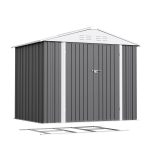 Patiowell 8x6 Metal Shed with Floor Frame, Gray